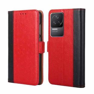 For Xiaomi Redmi K50 / K50 Pro Ostrich Texture Flip Leather Phone Case(Red)