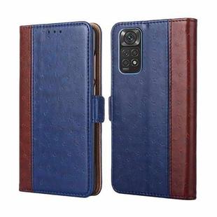 For Xiaomi Redmi Note 11 Global / Note 11S Ostrich Texture Flip Leather Phone Case(Blue)