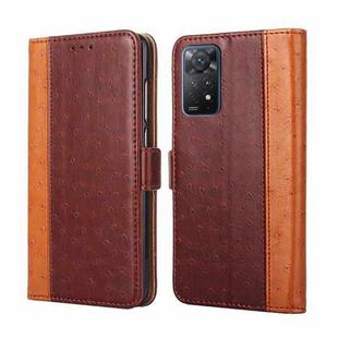 For Xiaomi Redmi Note 11 Pro 4G/5G Global Ostrich Texture Flip Leather Phone Case(Brown)