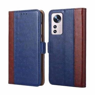 For Xiaomi 12 Pro Ostrich Texture Flip Leather Phone Case(Blue)