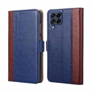 For Samsung Galaxy M53 5G Ostrich Texture Flip Leather Phone Case(Blue)