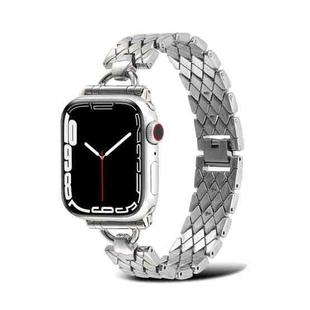 D-shaped Rhombus Metal Watch Band For Apple Watch Ultra 49mm / Series 8&7 45mm / SE 2&6&SE&5&4 44mm / 3&2&1 42mm(Silver)