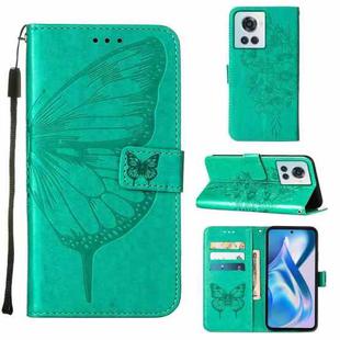 For OnePlus Ace 5G Embossed Butterfly Leather Phone Case(Green)