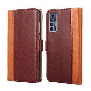 For TCL 30 5G / 30+ 5G Ostrich Texture Flip Leather Phone Case(Brown)
