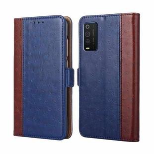 For TCL 205 Ostrich Texture Flip Leather Phone Case(Blue)