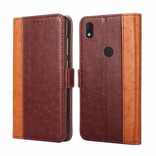 For Alcatel Axel / Lumos Ostrich Texture Flip Leather Phone Case(Brown)