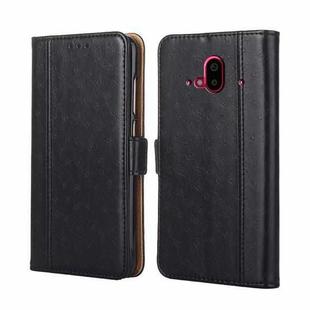 For Fujitsu Arrows F-52B Ostrich Texture Flip Leather Phone Case(Black)