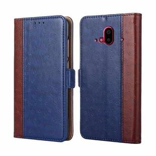 For Fujitsu Arrows F-52B Ostrich Texture Flip Leather Phone Case(Blue)