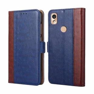 For Kyocera KY-51B Ostrich Texture Flip Leather Phone Case(Blue)