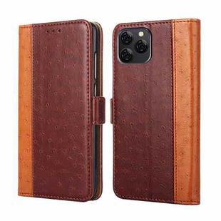 For Blackview A95 Ostrich Texture Flip Leather Phone Case(Brown)