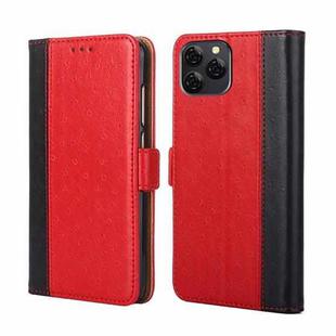 For Blackview A95 Ostrich Texture Flip Leather Phone Case(Red)