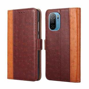 For Ulefone Note 13P Ostrich Texture Flip Leather Phone Case(Brown)