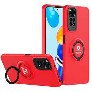 For Xiaomi Redmi Note 11 2022 6.43 inch / Note 11S International Eagle Eye Ring Holder Phone Case(Red + Black)