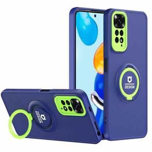 For Xiaomi Redmi Note 11 2022 6.43 inch / Note 11S International Eagle Eye Ring Holder Phone Case(Blue + Green)