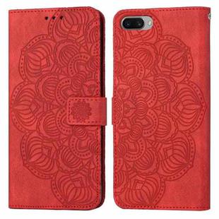 For OPPO A3s / A5 / Realme C1 Mandala Embossed Flip Leather Phone Case(Red)