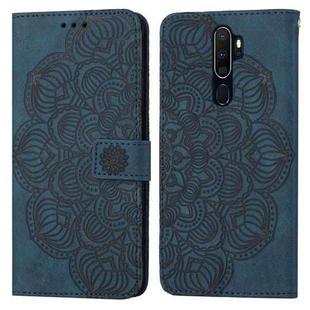 For OPPO A9 2020 Mandala Embossed Flip Leather Phone Case(Blue)