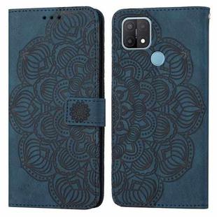 For OPPO A15 Mandala Embossed Flip Leather Phone Case(Blue)