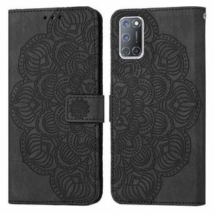 For OPPO A92 / A72 / A52 Mandala Embossed Flip Leather Phone Case(Black)