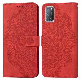 For OPPO A92 / A72 / A52 Mandala Embossed Flip Leather Phone Case(Red)
