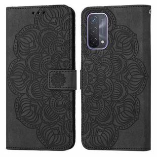For OPPO A93 5G Mandala Embossed Flip Leather Phone Case(Black)