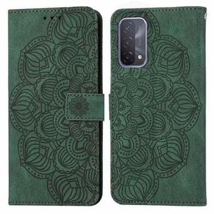 For OPPO A93 5G Mandala Embossed Flip Leather Phone Case(Green)