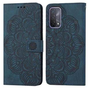 For OPPO A93 5G Mandala Embossed Flip Leather Phone Case(Blue)