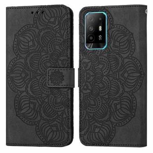 For OPPO A94 5G Mandala Embossed Flip Leather Phone Case(Black)