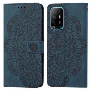 For OPPO A94 5G Mandala Embossed Flip Leather Phone Case(Blue)