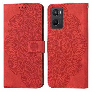 For OPPO A96 4G / Realme 9i Mandala Embossed Flip Leather Phone Case(Red)