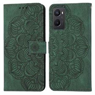 For OPPO A96 4G / Realme 9i Mandala Embossed Flip Leather Phone Case(Green)