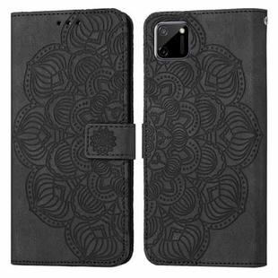 For OPPO Realme C11 Mandala Embossed Flip Leather Phone Case(Black)