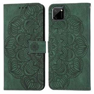 For OPPO Realme C11 Mandala Embossed Flip Leather Phone Case(Green)