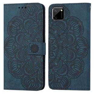 For OPPO Realme C11 Mandala Embossed Flip Leather Phone Case(Blue)