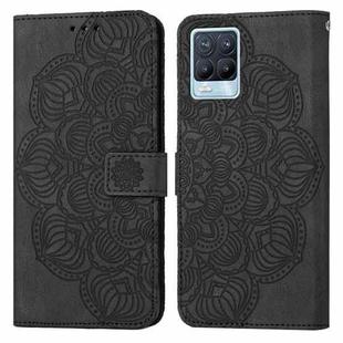 For OPPO Realme 8 4G Mandala Embossed Flip Leather Phone Case(Black)