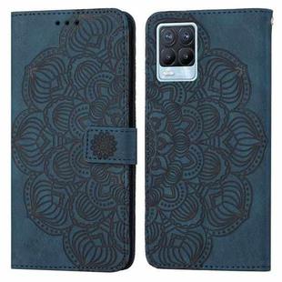 For OPPO Realme 8 4G Mandala Embossed Flip Leather Phone Case(Blue)