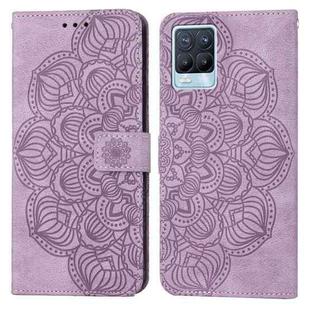 For OPPO Realme 8 4G Mandala Embossed Flip Leather Phone Case(Purple)