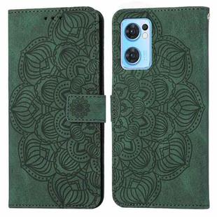 For OPPO Realme 9i Mandala Embossed Flip Leather Phone Case(Green)