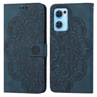 For OPPO Realme 9i Mandala Embossed Flip Leather Phone Case(Blue)