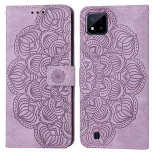 For OPPO Realme C20 Mandala Embossed Flip Leather Phone Case(Purple)
