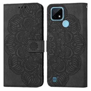For OPPO Realme C21 Mandala Embossed Flip Leather Phone Case(Black)