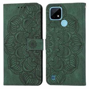 For OPPO Realme C21 Mandala Embossed Flip Leather Phone Case(Green)