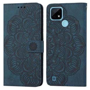 For OPPO Realme C21 Mandala Embossed Flip Leather Phone Case(Blue)