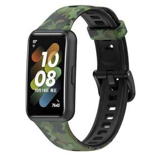 For Huawei Band 7 TPU Watch Band(Camouflage Green)