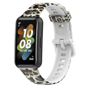 For Huawei Band 7 TPU Watch Band(Brown Leopard Print)