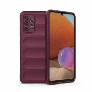 For Samsung Galaxy A32 4G Magic Shield TPU + Flannel Phone Case(Wine Red)