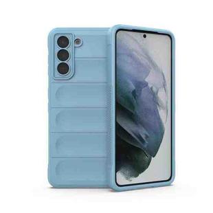 For Samsung Galaxy S21 5G Magic Shield TPU + Flannel Phone Case(Light Blue)