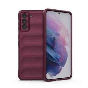 For Samsung Galaxy S21+ 5G Magic Shield TPU + Flannel Phone Case(Wine Red)