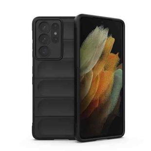 For Samsung Galaxy S21 Ultra  5G Magic Shield TPU + Flannel Phone Case(Black)