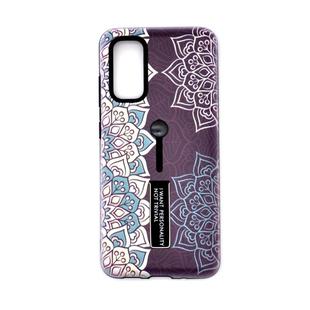 For Galaxy S20+ Embossment Painted Pattern Protective Case with Holder(Half Mandala)
