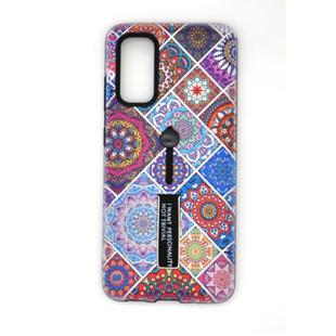 For Galaxy S20+ Embossment Painted Pattern Protective Case with Holder(Colorful Mandala)